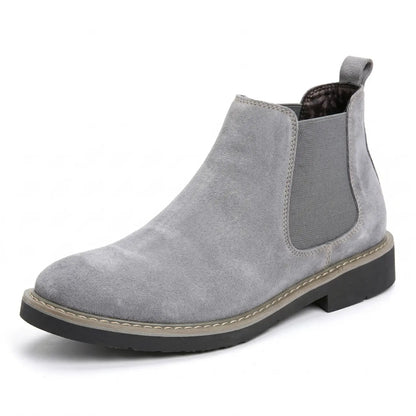 Nexus 7cm height increasing suede leather Chelsea boots for men - Lucimora