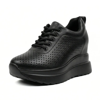 Noira 10cm (3.9" inches) height increasing elevator leather sneakers for women from Lucimora 