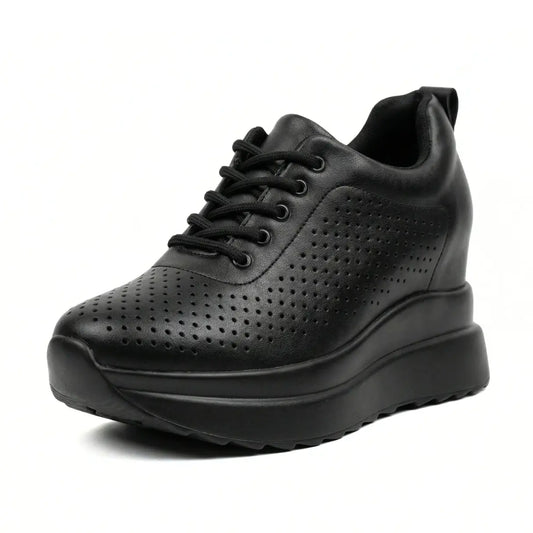 Noira 10cm (3.9" inches) height increasing elevator leather sneakers for women from Lucimora 