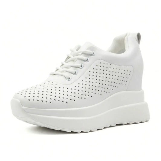 Noira 10cm (3.9" inches) height increasing elevator leather sneakers for women from Lucimora 