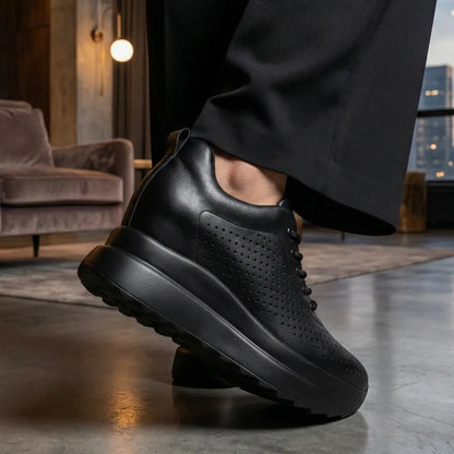 Noira 10cm (3.9" inches) height increasing elevator leather sneakers for women from Lucimora 