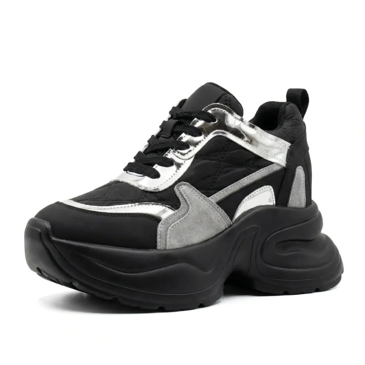 Nyvera 11cm (4.3" inches) height increasing elevator leather platform sneakers for women from Lucimora - high fashion