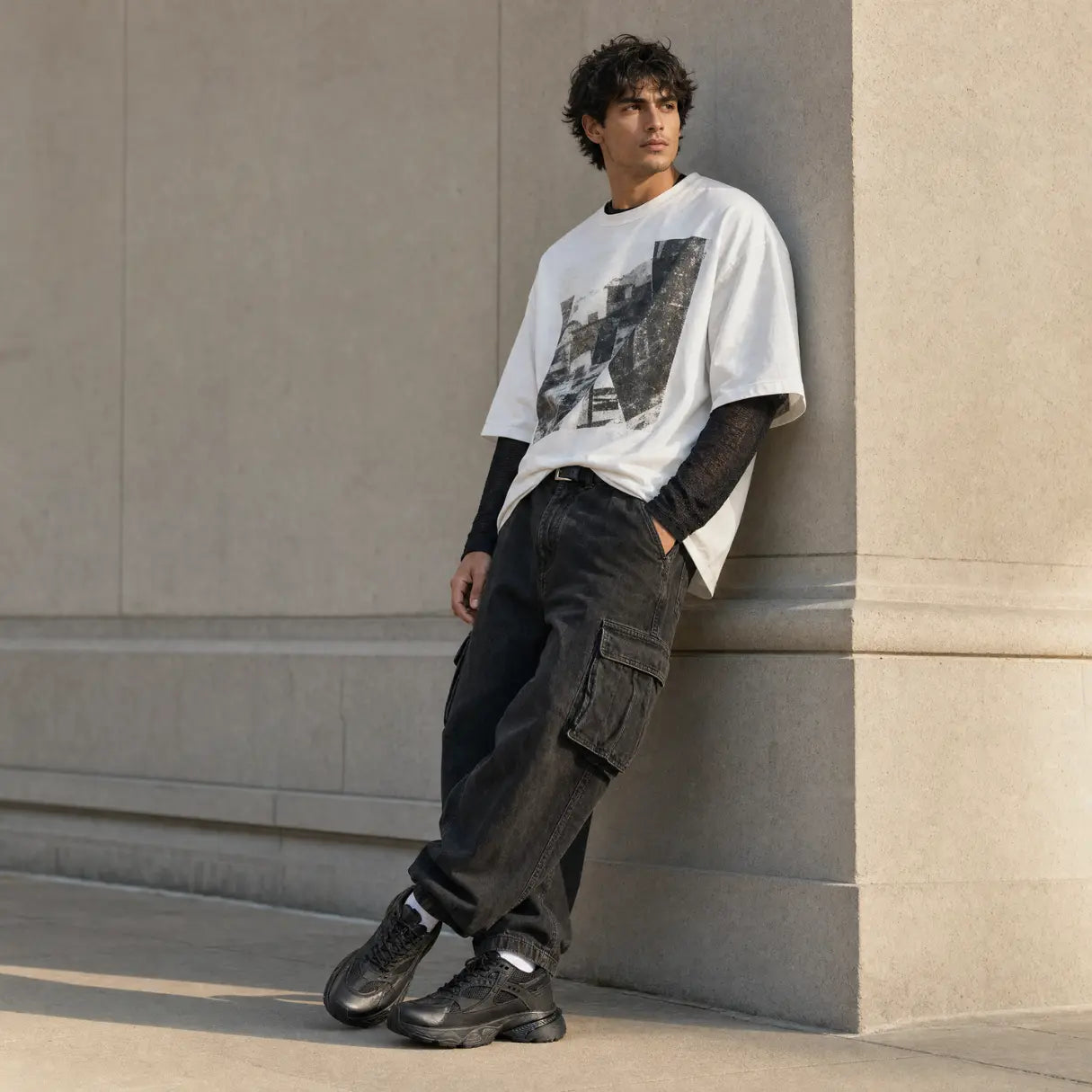 Men's Height Increasing Running Black Sneakers | Obsidian Elevator Mesh Shoes | Lucimora