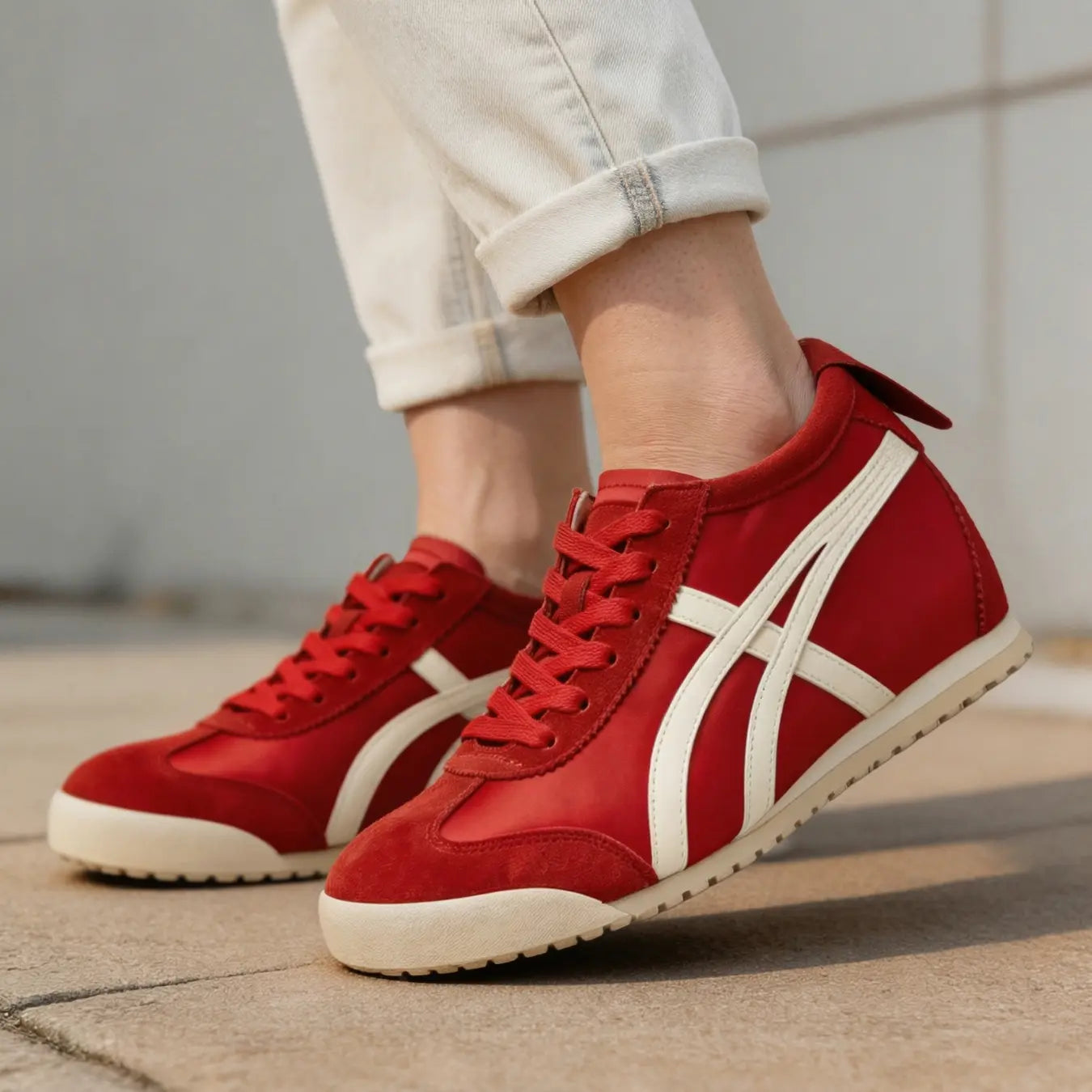 Onilift 6cm height increasing suede leather sneakers for women - Lucimora