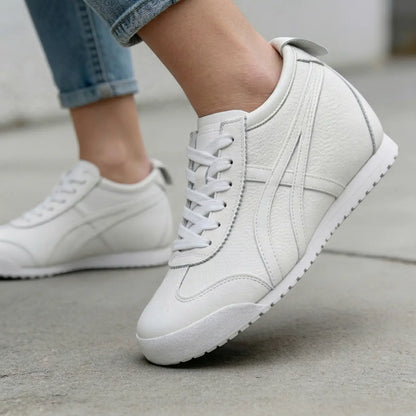 Onilift 6cm height increasing suede leather sneakers for women - Lucimora
