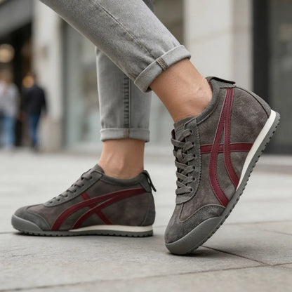 Onilift 6cm height increasing suede leather sneakers for women - Lucimora