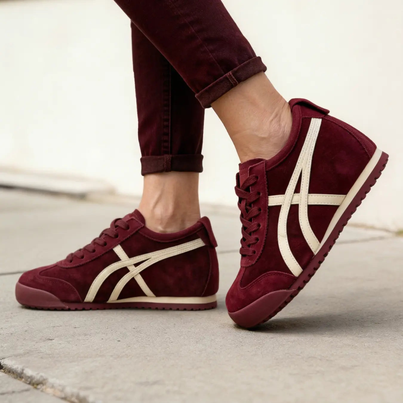 Onilift 6cm height increasing suede leather sneakers for women - Lucimora