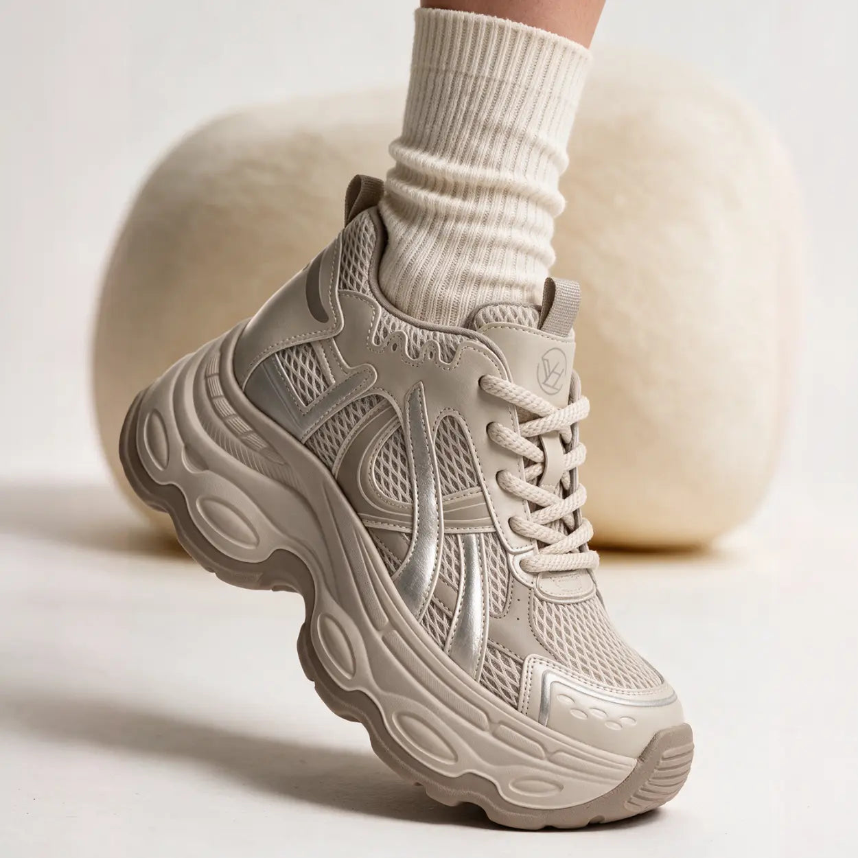 Onyra Women's Chunky Platform Sneakers | 10cm Hidden Heel Height Increasing Shoes | Lucimora