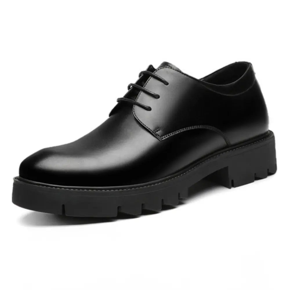 height increasing 8cm black leather dress shoes for men - lucimora