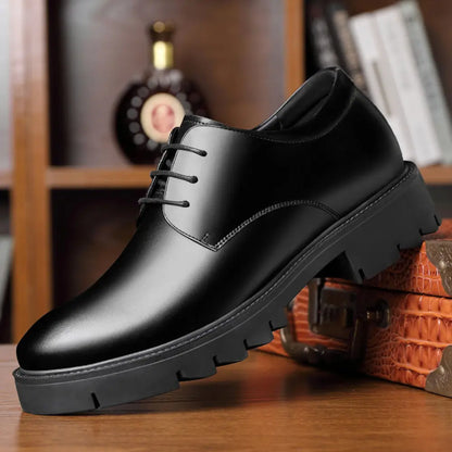 height increasing 8cm black leather dress shoes for men - lucimora