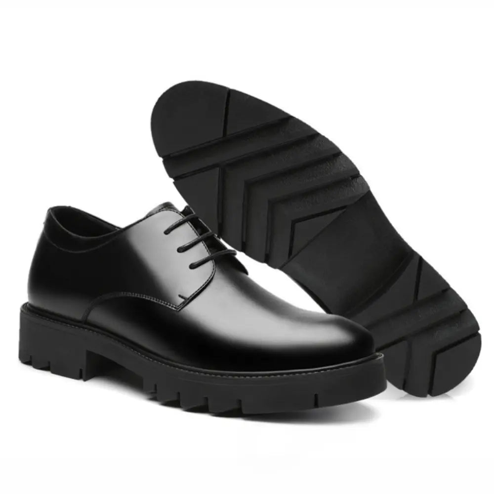 height increasing 8cm black leather dress shoes for men - lucimora