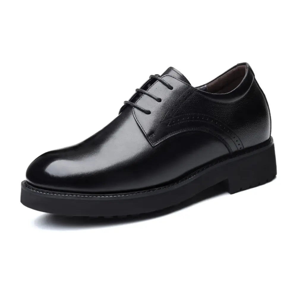 ovrin 8cm height increasing leather dress black shoes for men