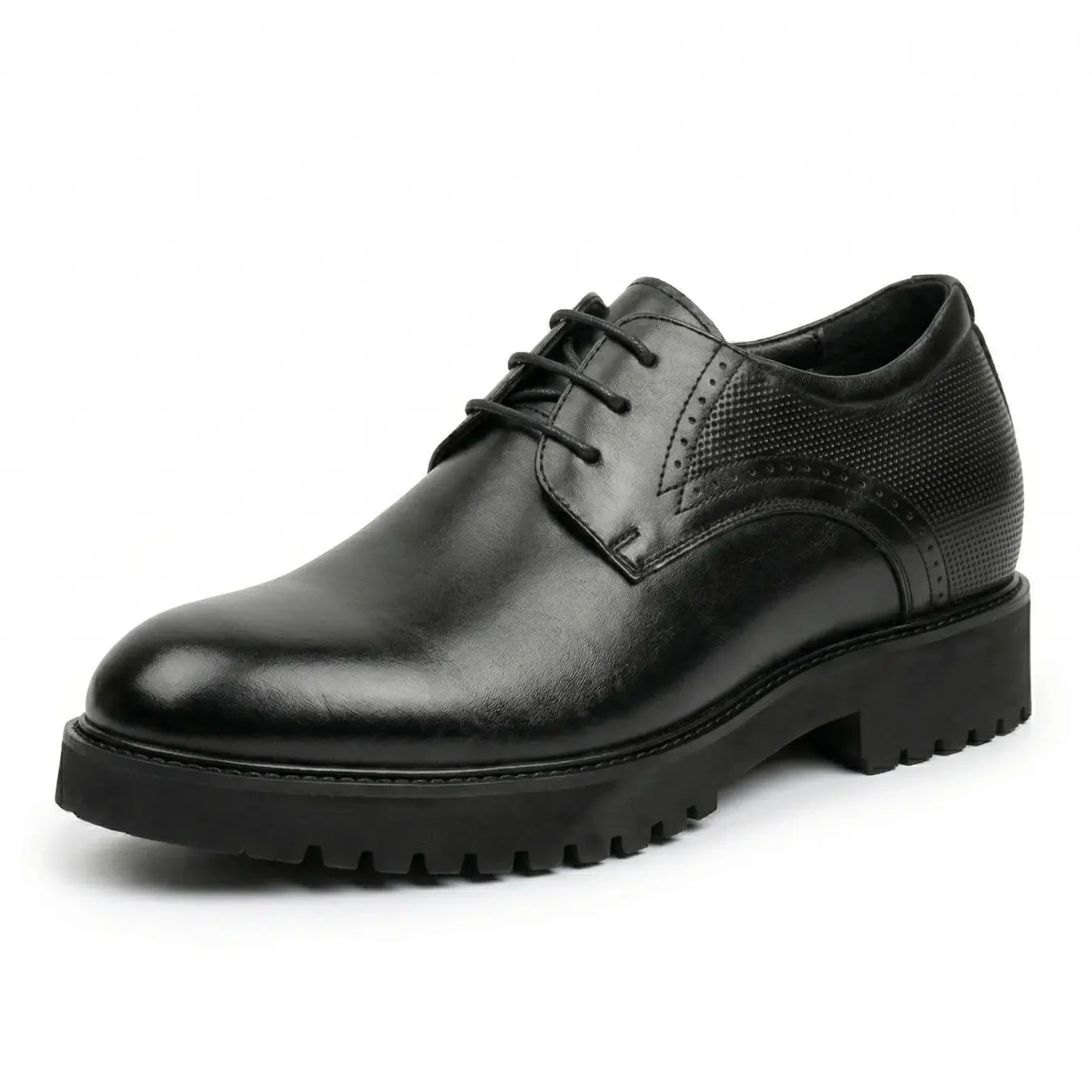 Ovrin 8cm height increasing cowhide leather dress shoes for men - Lucimora