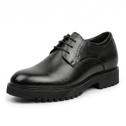 Ovrin 8cm height increasing cowhide leather dress shoes for men - Lucimora