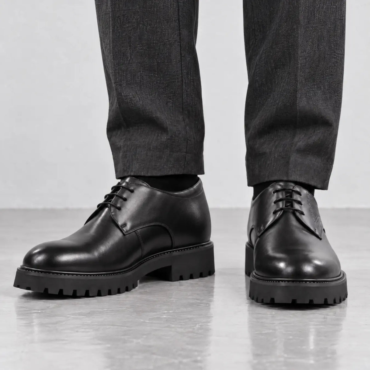 Ovrin 2.0 (11cm Height Increase) | Elevator Leather Formal Shoes | Lucimora - black