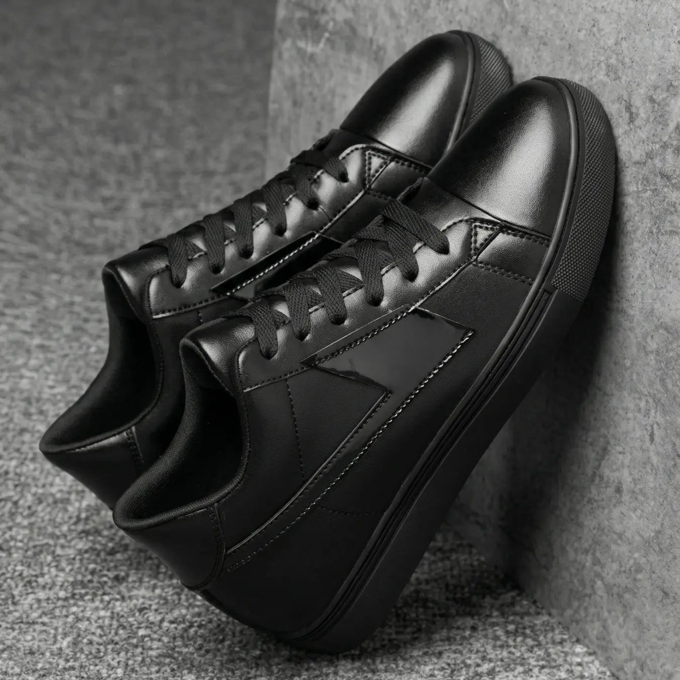 Panther height increasing 8cm black sneakers for men - Lucimora