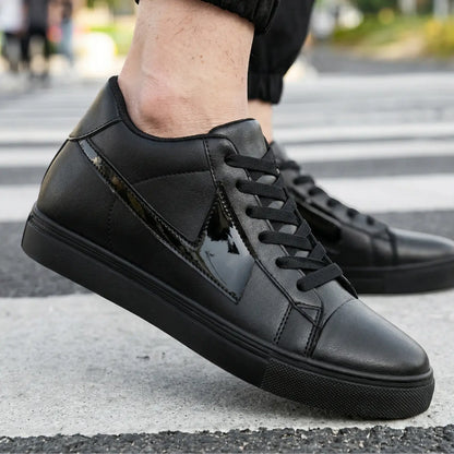 Panther height increasing 8cm black sneakers for men - Lucimora