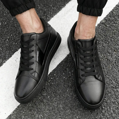 Panther height increasing 8cm black sneakers for men - Lucimora