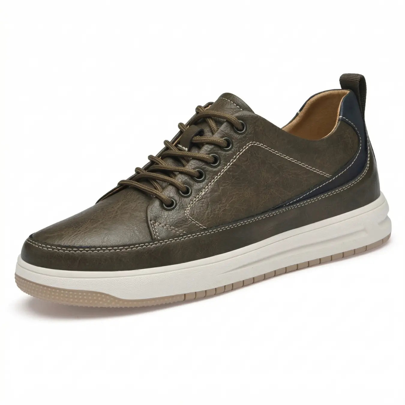 Raphael 8cm height increasing leather sneaker for men -  Lucimora 