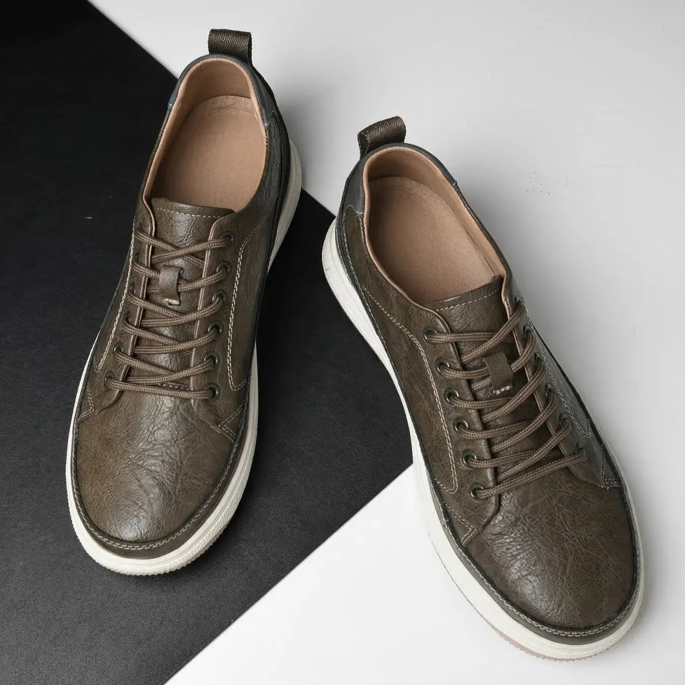Raphael 8cm height increasing leather sneaker for men -  Lucimora 