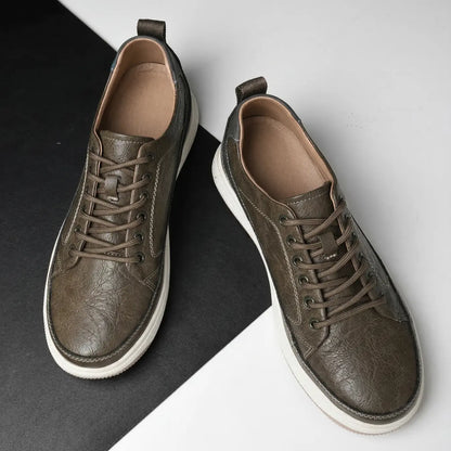 Raphael 8cm height increasing leather sneaker for men -  Lucimora 