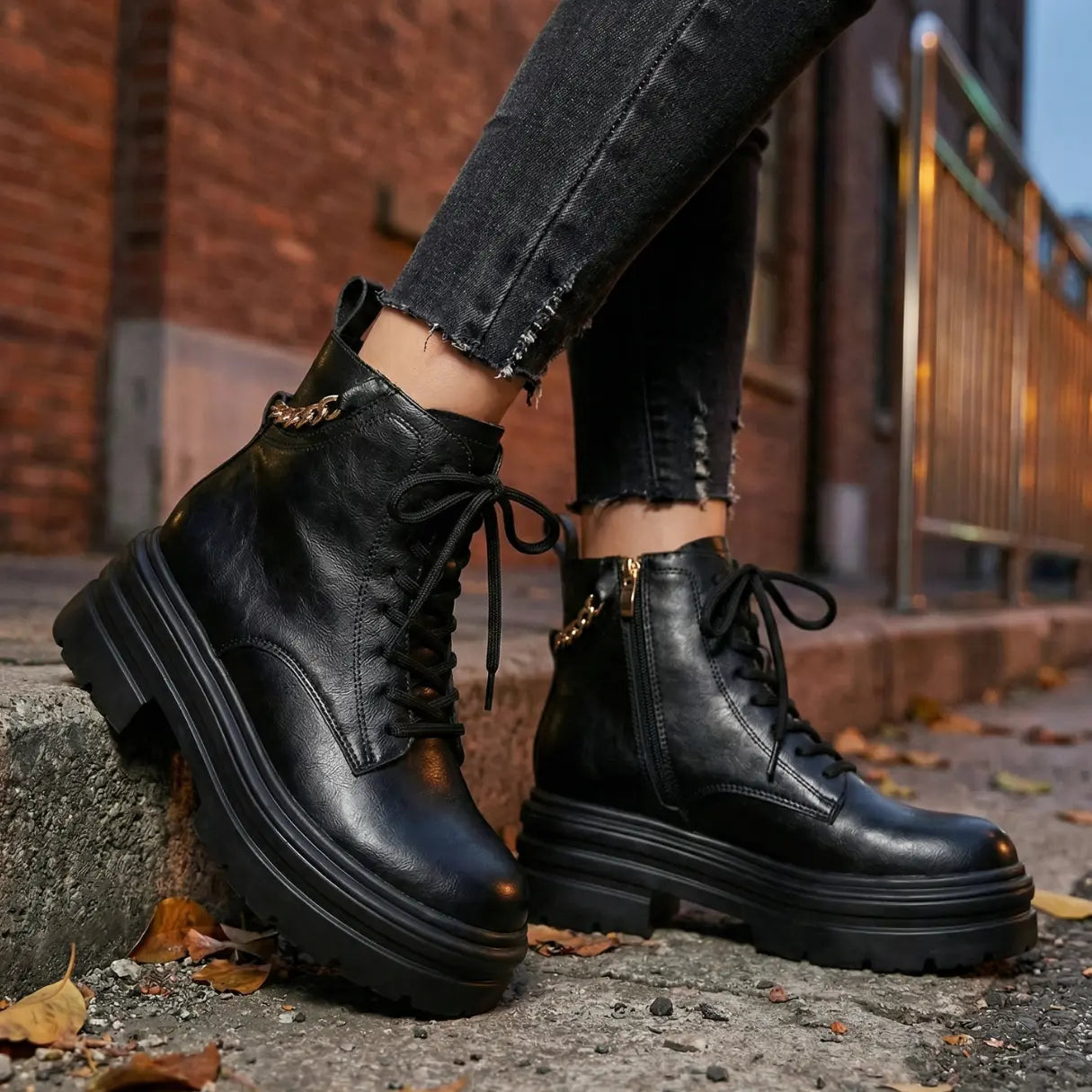 Ravena 11cm (4.3" inches) height increasing cowhide leather boots for women from Lucimora 