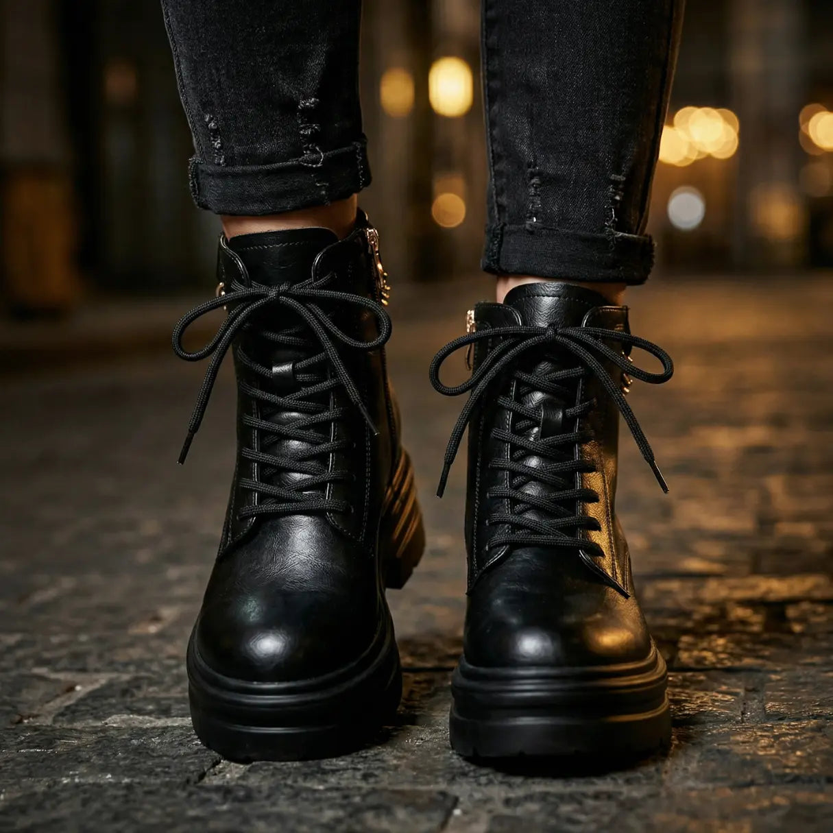 Ravena 11cm (4.3" inches) height increasing cowhide leather boots for women from Lucimora 