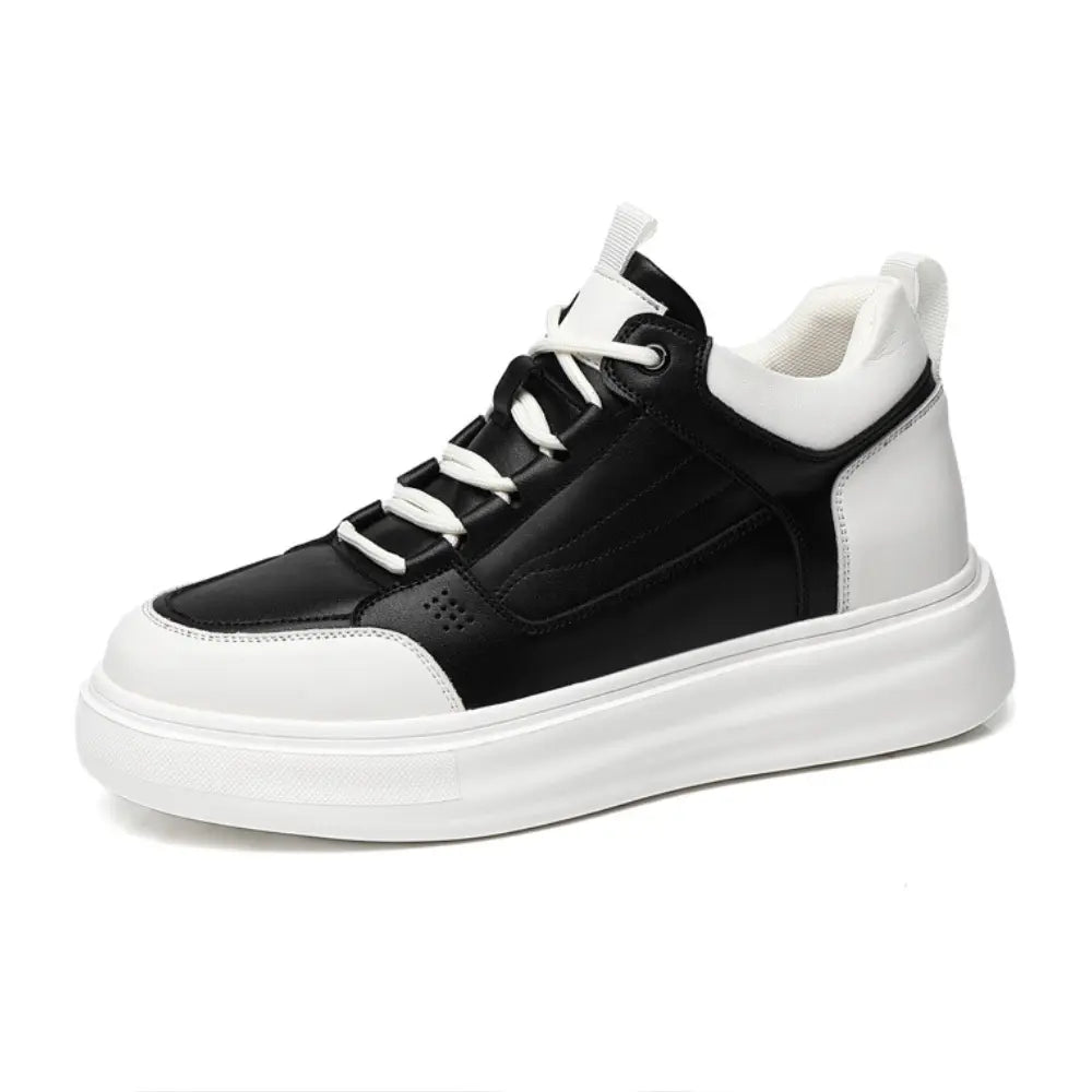 Ravik 8cm height increasing mid-top leather sneaker from Lucimora
