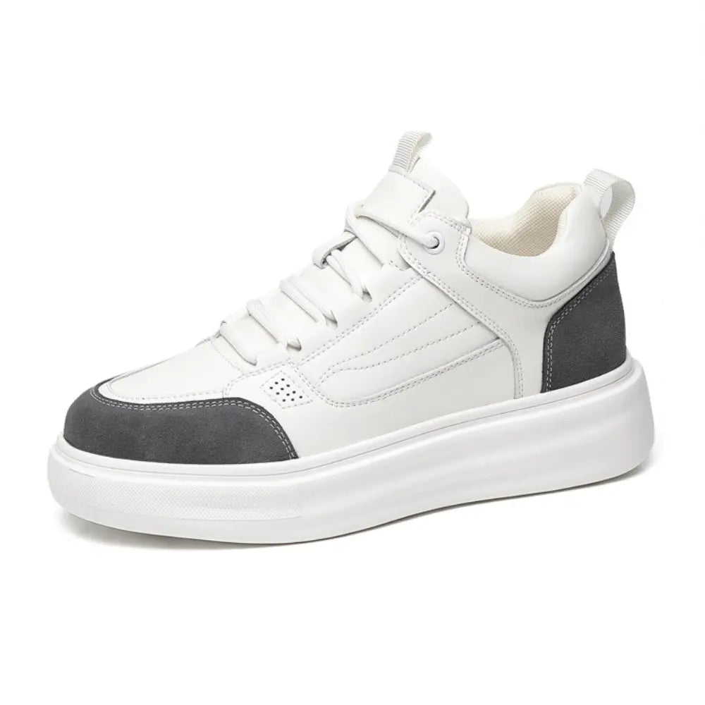 Ravik 8cm height increasing mid-top leather sneaker from Lucimora