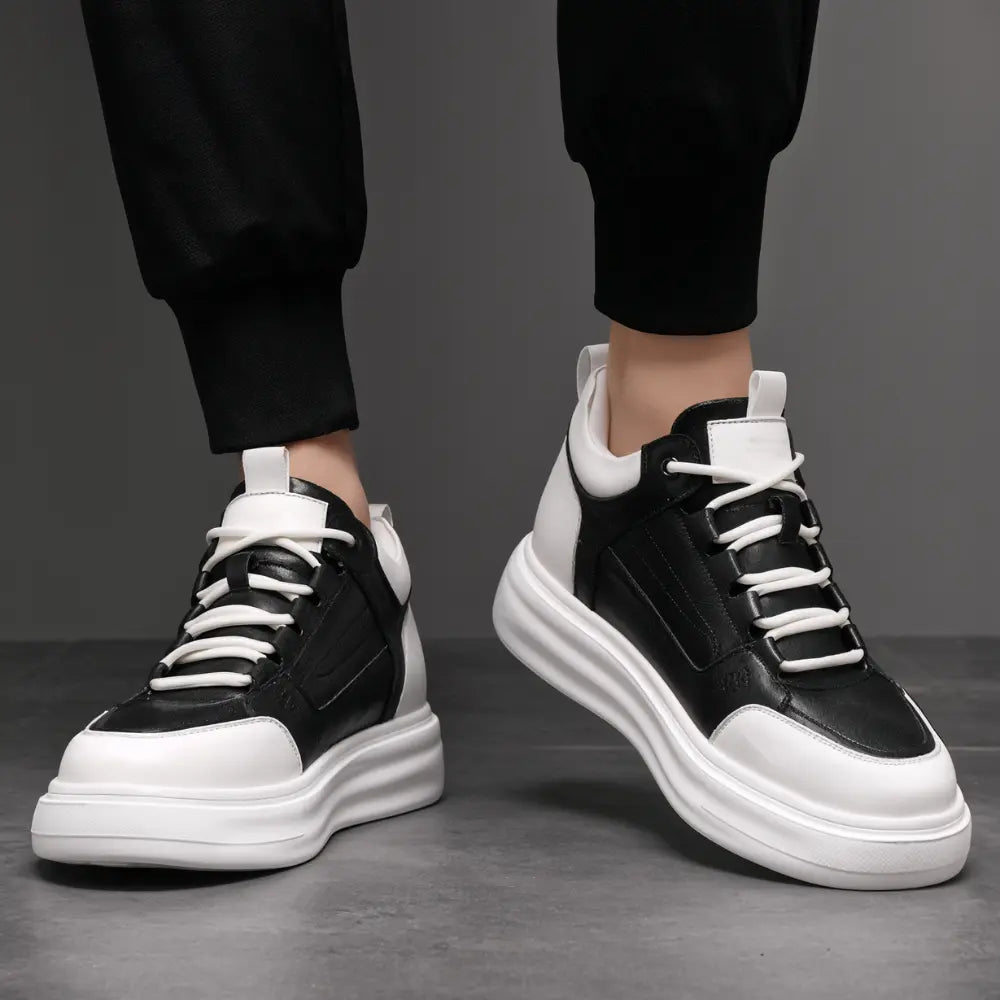 Ravik 8cm height increasing mid-top leather sneaker from Lucimora