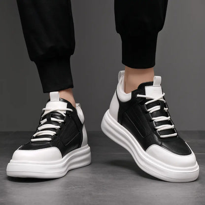 Ravik 8cm height increasing mid-top leather sneaker from Lucimora