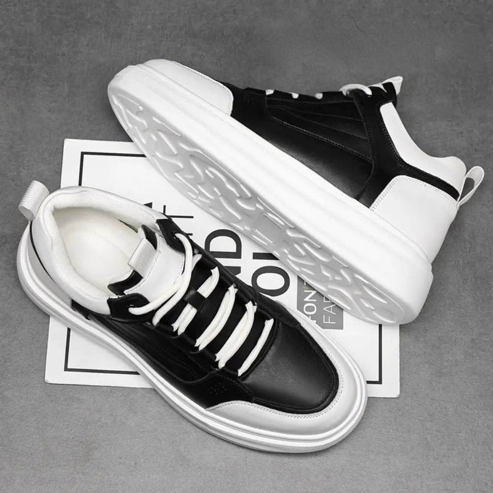 Ravik 8cm height increasing mid-top leather sneaker from Lucimora