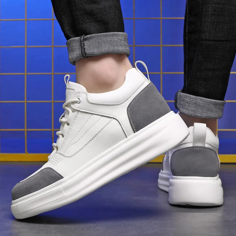 Ravik 8cm height increasing mid-top leather sneaker from Lucimora