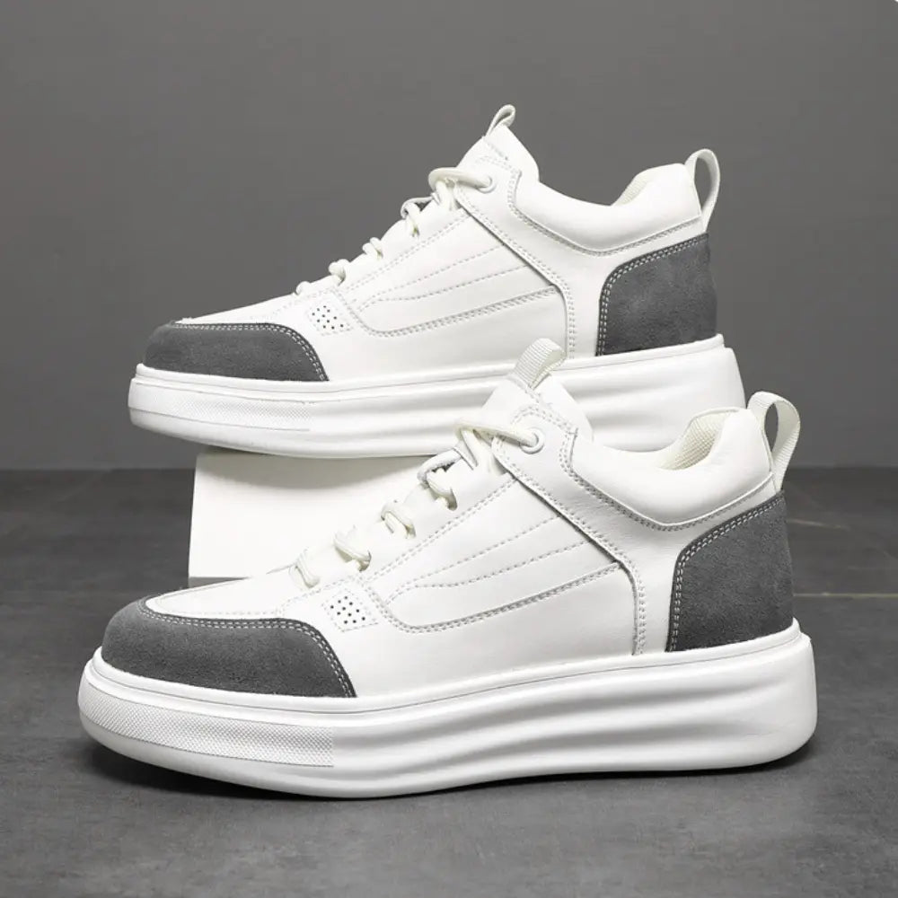 Ravik 8cm height increasing mid-top leather sneaker from Lucimora