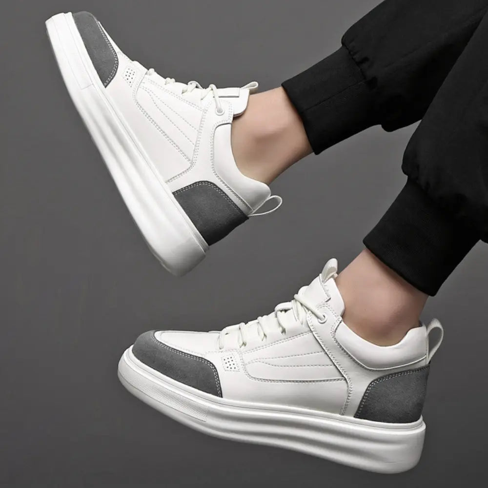 Ravik 8cm height increasing mid-top leather sneaker from Lucimora