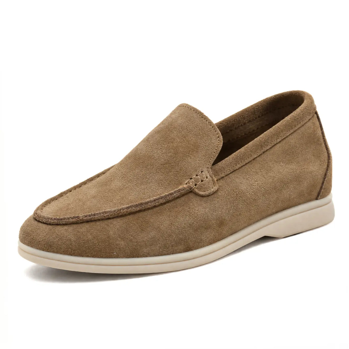 Rivalto Men's 6cm Elevator Loafers | Moc Toe Slip-On Hidden Lift Height Increasing Shoes | Lucimora - brown