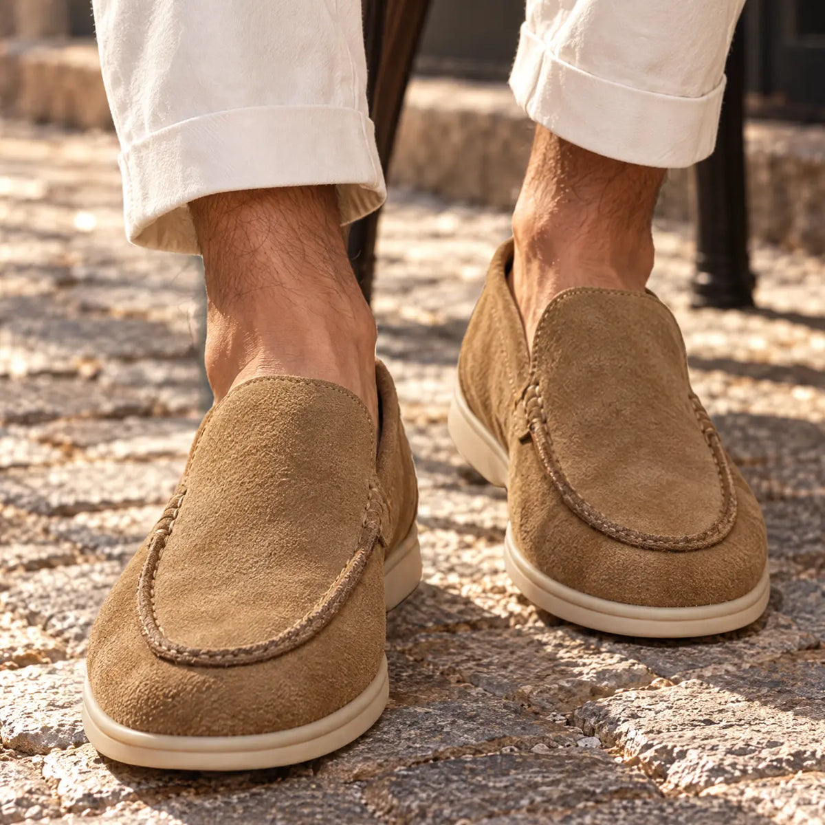 Rivalto Men's 6cm Elevator Loafers | Moc Toe Slip-On Hidden Lift Height Increasing Shoes | Lucimora - brown