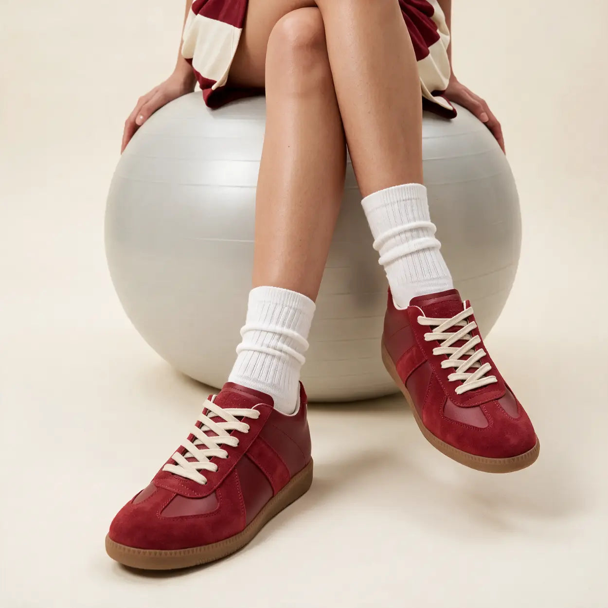 Riven 7cm height increasing leather sneakers for women - Lucimora