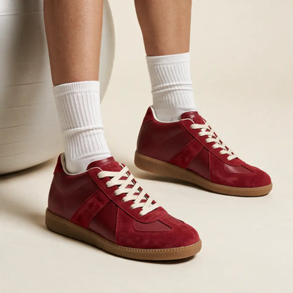 Riven 7cm height increasing leather sneakers for women - Lucimora
