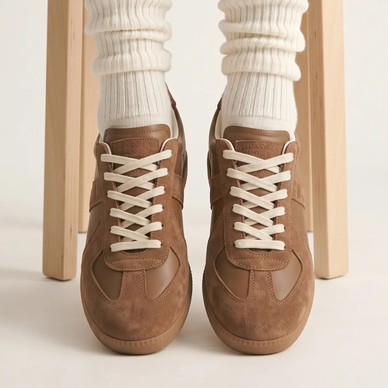 Riven 7cm height increasing leather sneakers for women - Lucimora