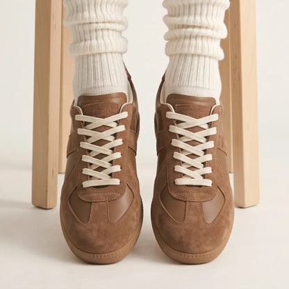 Riven 7cm height increasing leather sneakers for women - Lucimora
