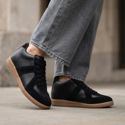 Riven 7cm height increasing leather sneakers for women - Lucimora