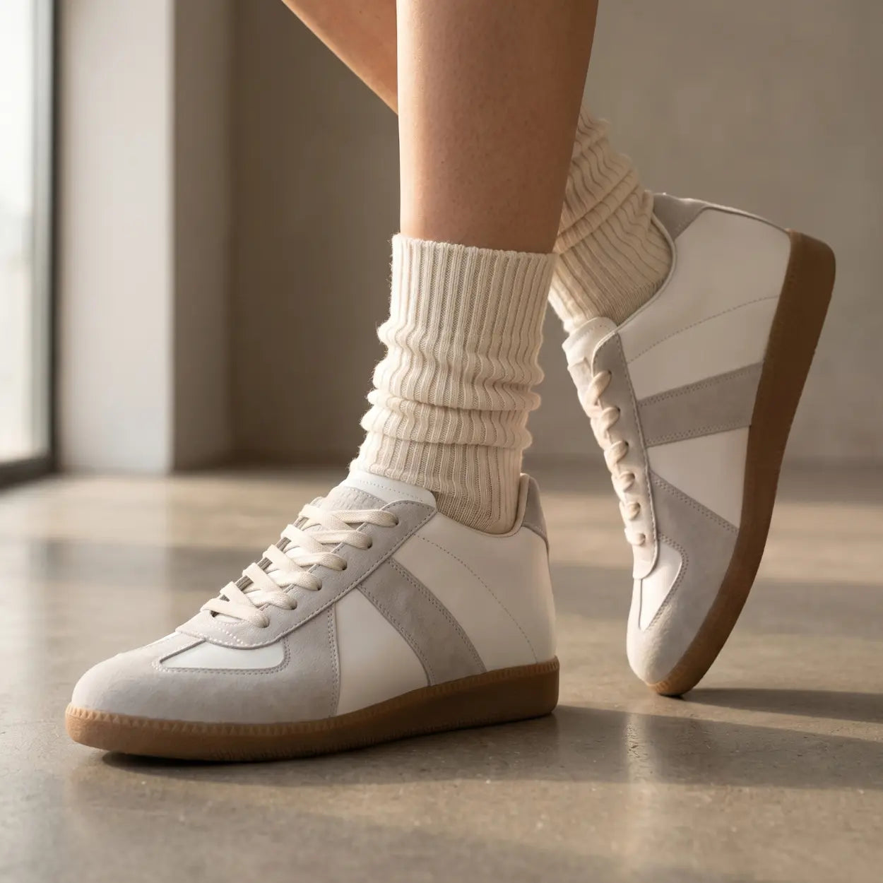 Riven 7cm height increasing leather sneakers for women - Lucimora