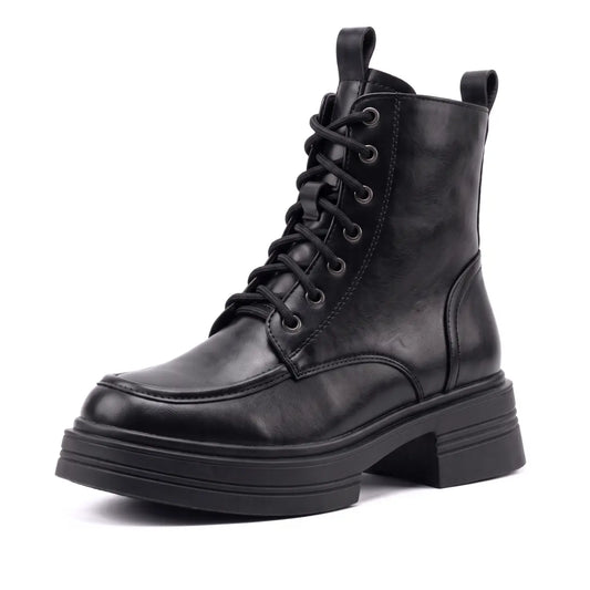 Rovna 8cm height increasing cowhide leather boots for women