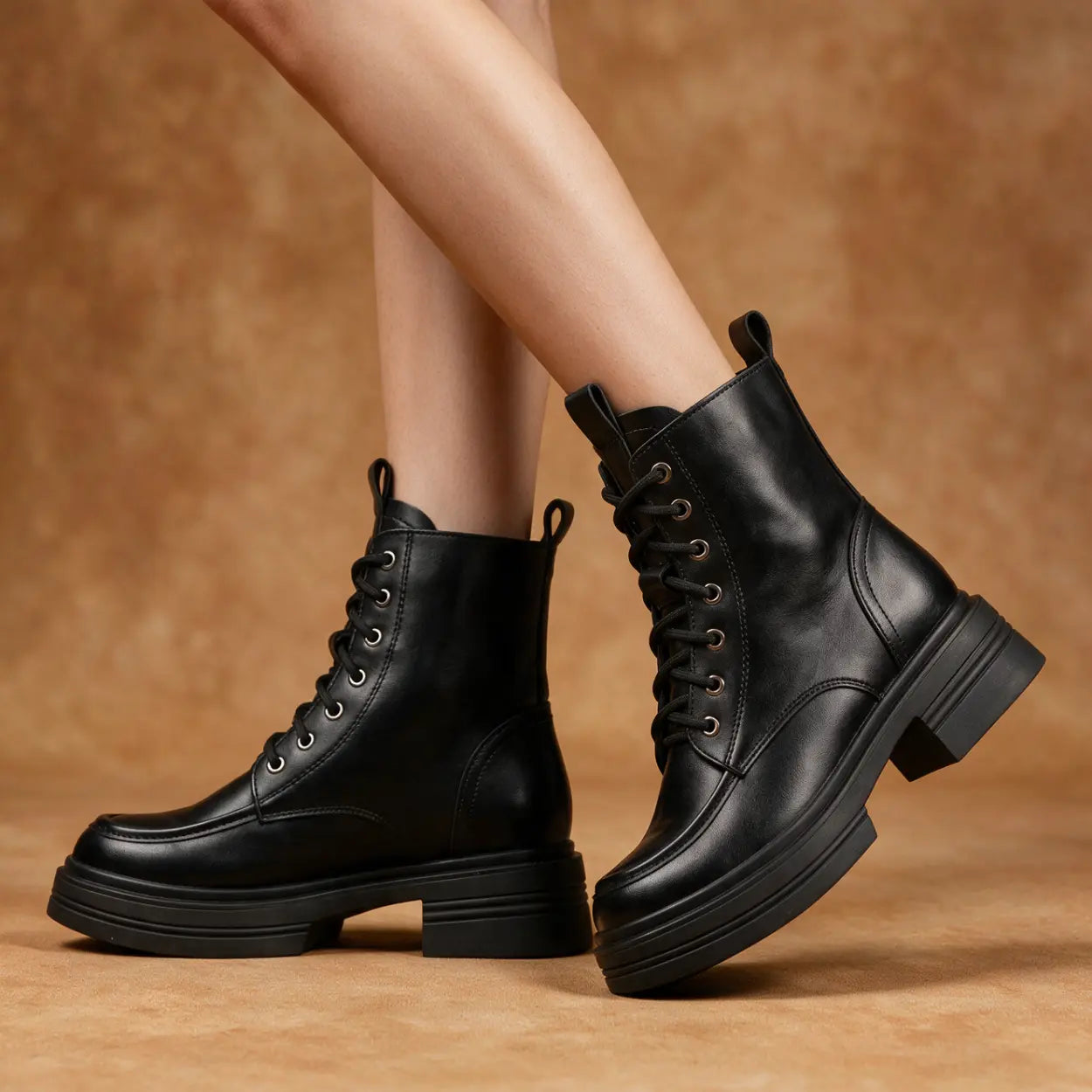 Rovna 8cm height increasing cowhide leather boots for women