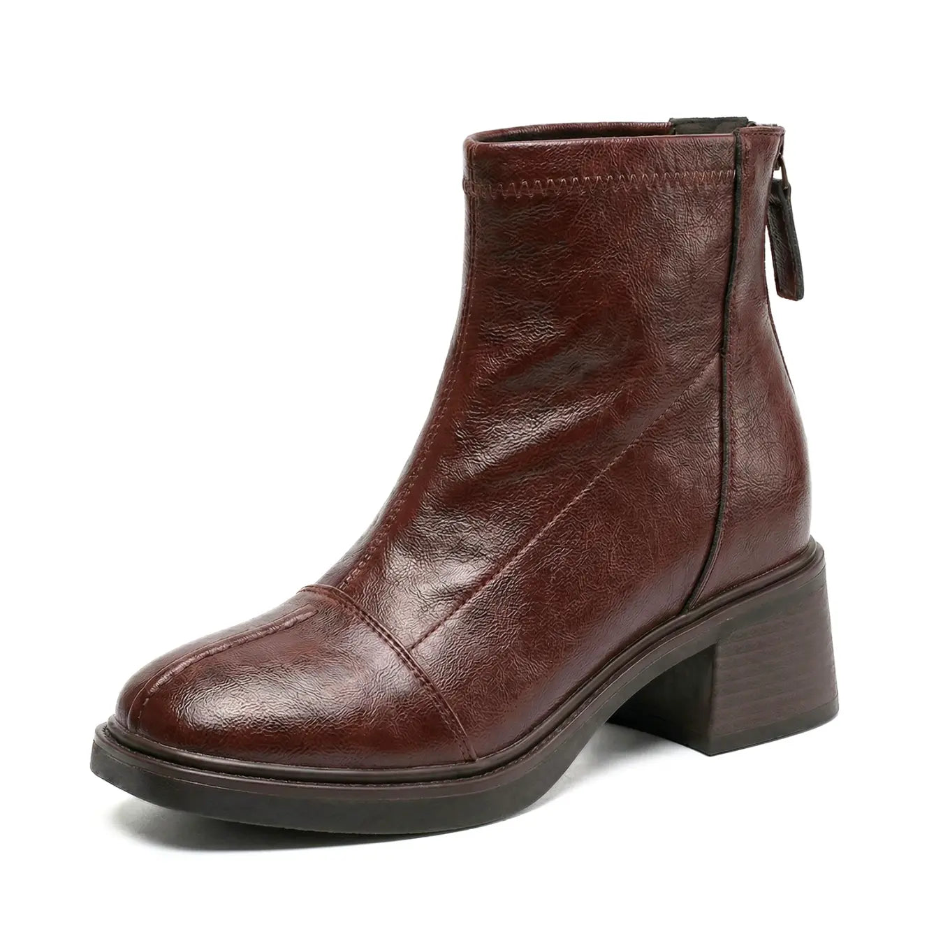 Selene 10cm height increasing leather boots for women - Lucimora