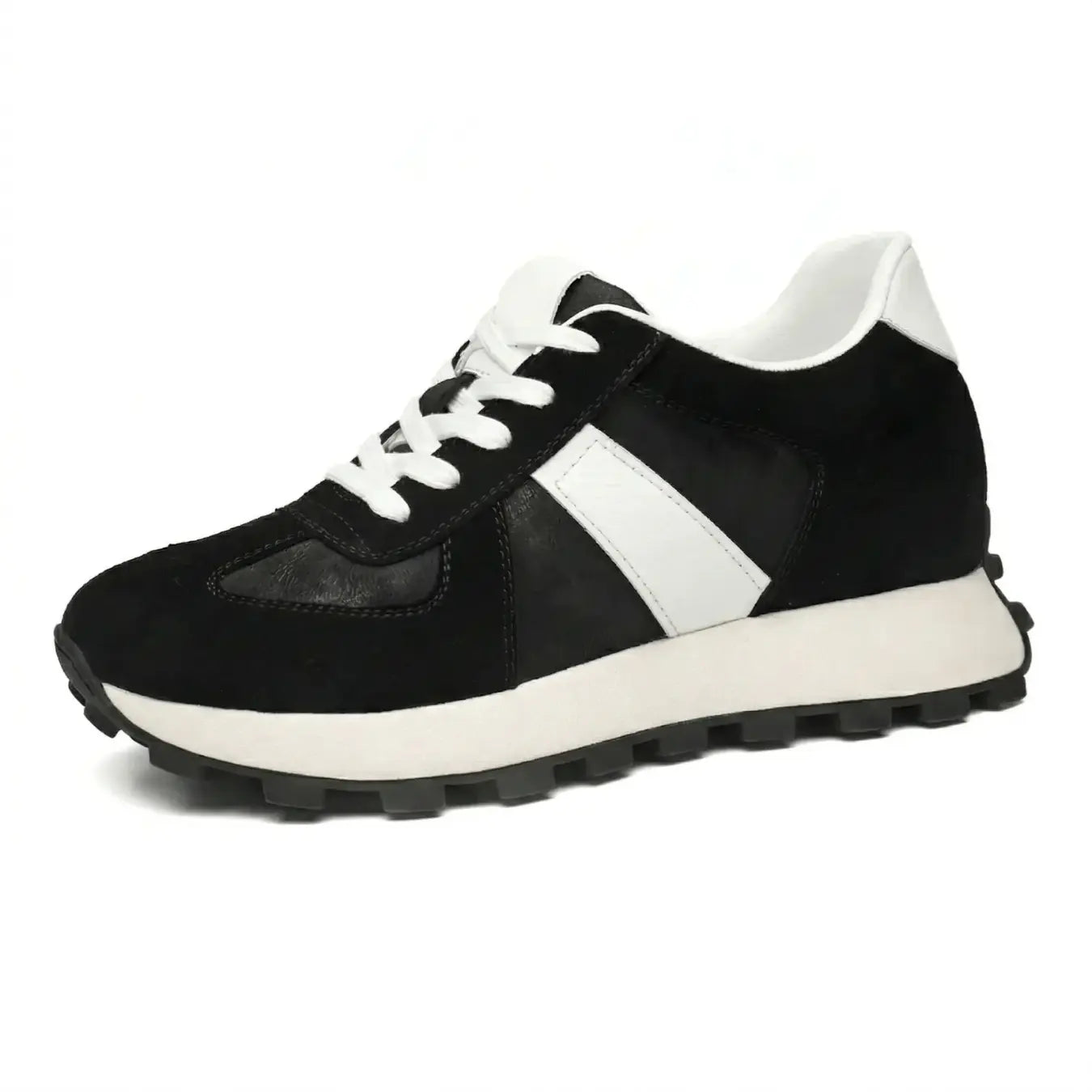 Sentry 9cm (3.5" inches) leather height increasing sneakers for men - Lucimora