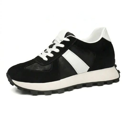 Sentry 9cm (3.5" inches) leather height increasing sneakers for men - Lucimora