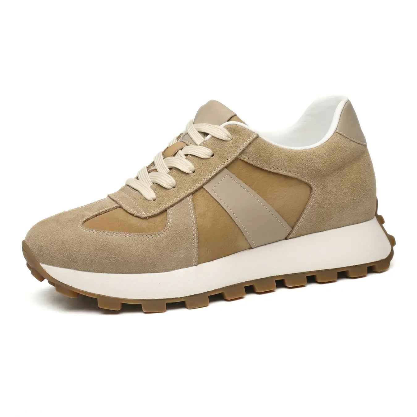 Sentry 9cm (3.5" inches) height increasing leather sneakers for women - lucimora