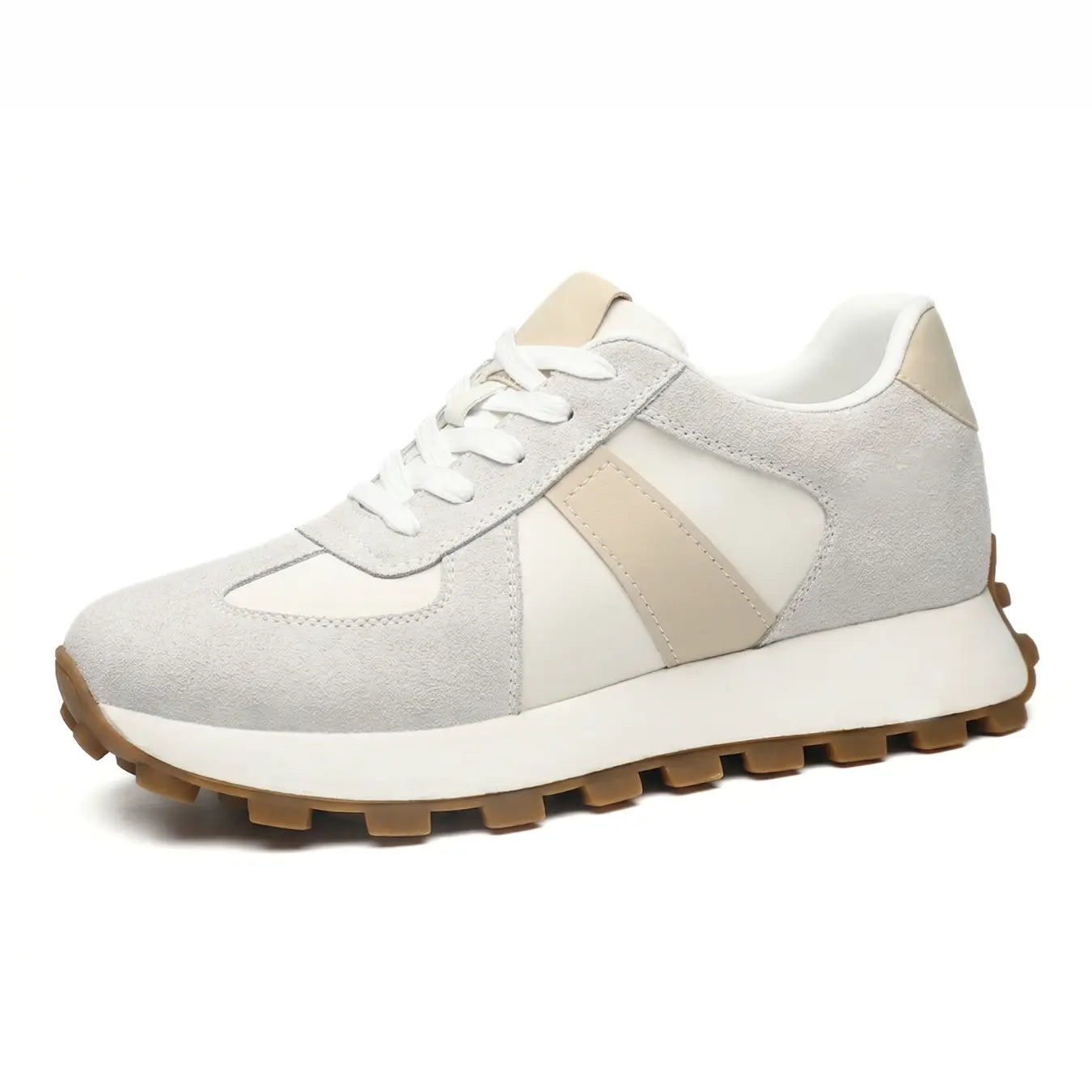 Sentry 9cm (3.5" inches) height increasing leather sneakers for women - lucimora